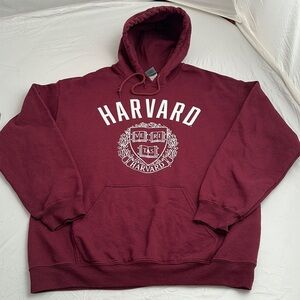 Ivysport Harvard University burgundy and white collegiate logo pocket hoodie